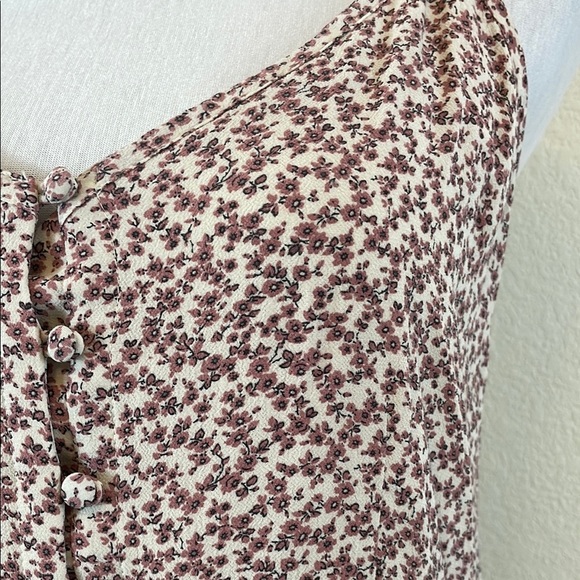 Rails Pink Floral High Low Ruffled Sundress with Spaghetti Straps Medium - Picture 7 of 11